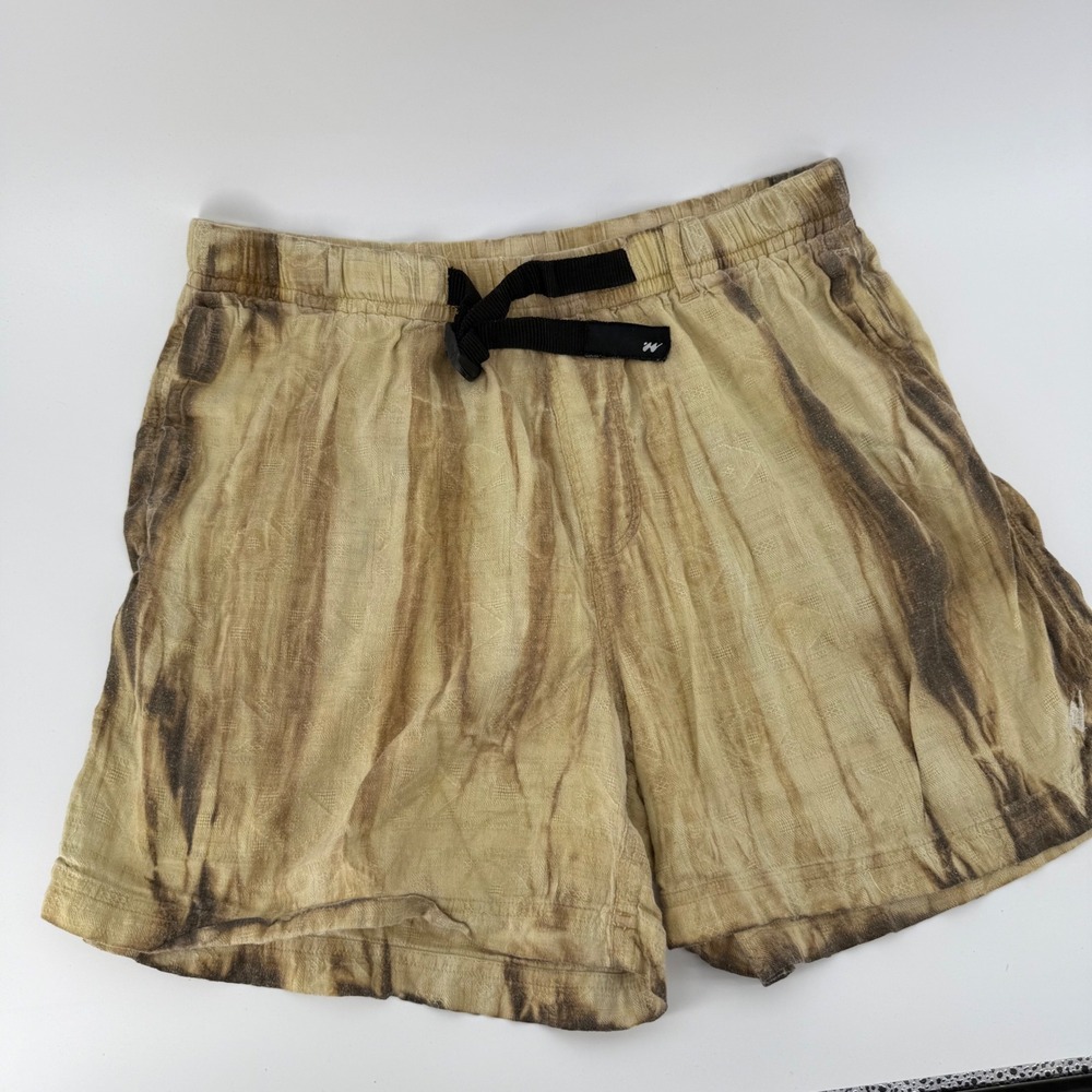 Without Walls Tan Brown Tie Dye Belted Gorpcore Hiking Shorts Mens Large L
